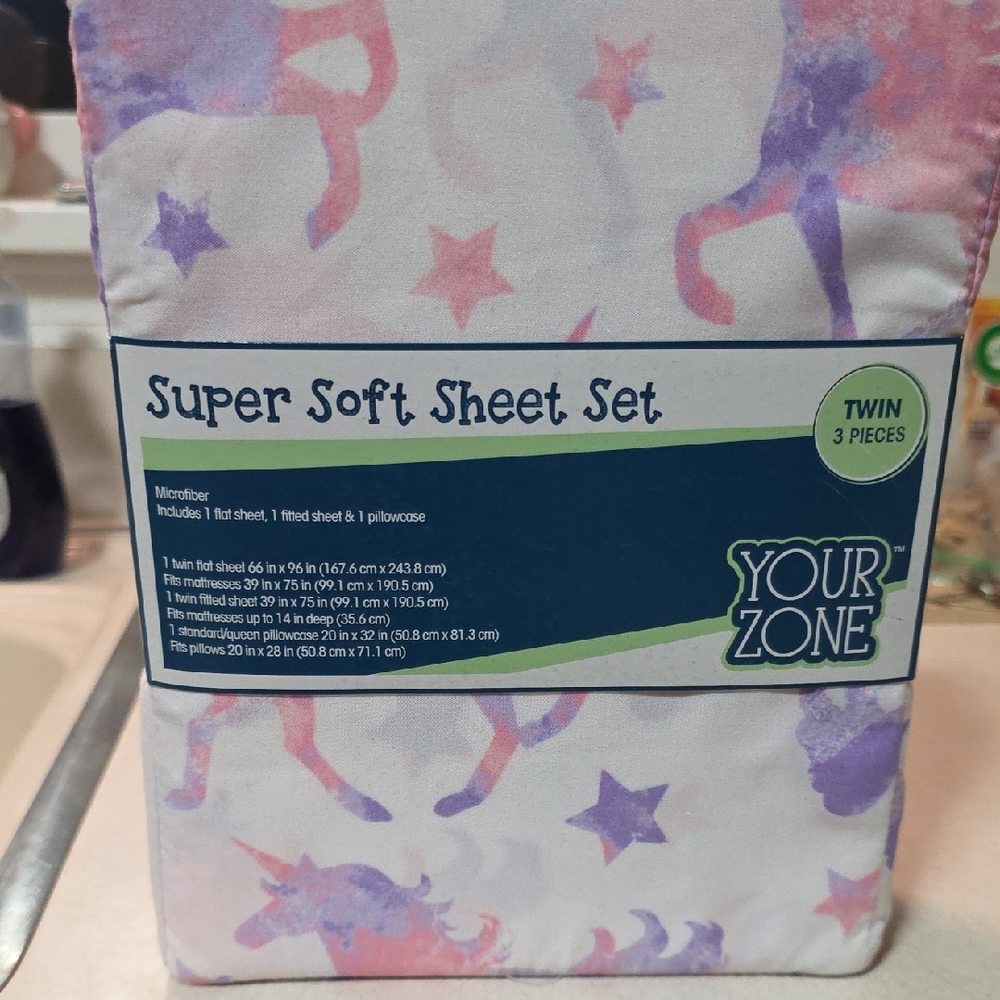 Your Zone Twin Sheet Set - Purple and Pink